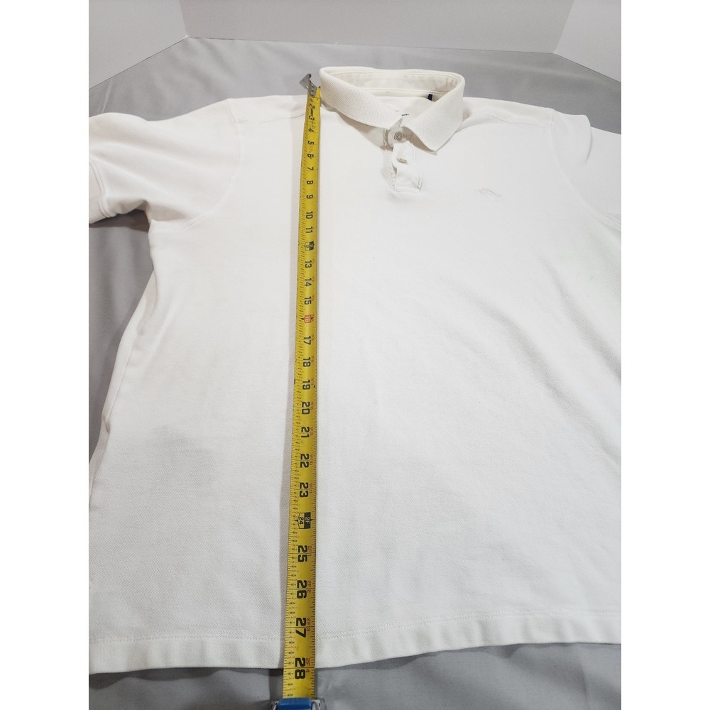 Tommy Bahama Mens XL White Pique Short Sleeve Polo Shirt Marlin Logo Casual - Picture 4 of 14